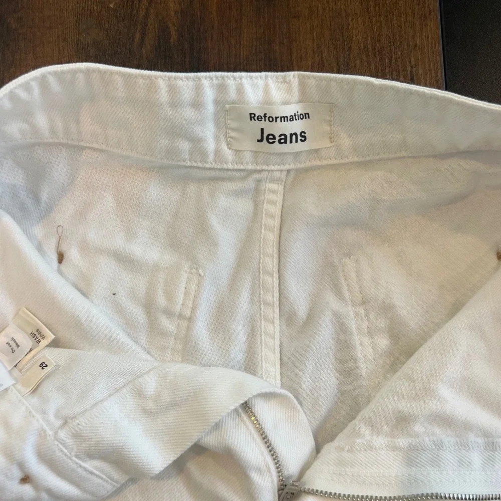 Reformation Jeans Womens 29 White High Rise Wide Leg Denim Pants‎ Made in USA